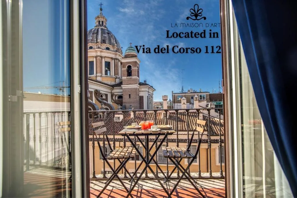 Double Room with Balcony - Annex Building Via del Corso 112 — Hotel 55 Fifty-Five – Maison d’Art Collection