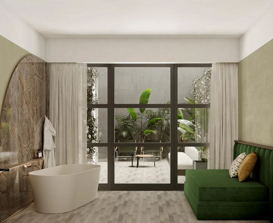 Prestige Double/Twin Room with Private Garden - Vertical Garden Area — Horti 14 Borgo Trastevere Hotel