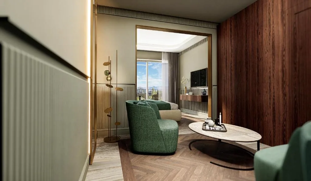 Classic Double or Twin Room - Pool or Lake Side Lateral view — Grand Hotel Bristol