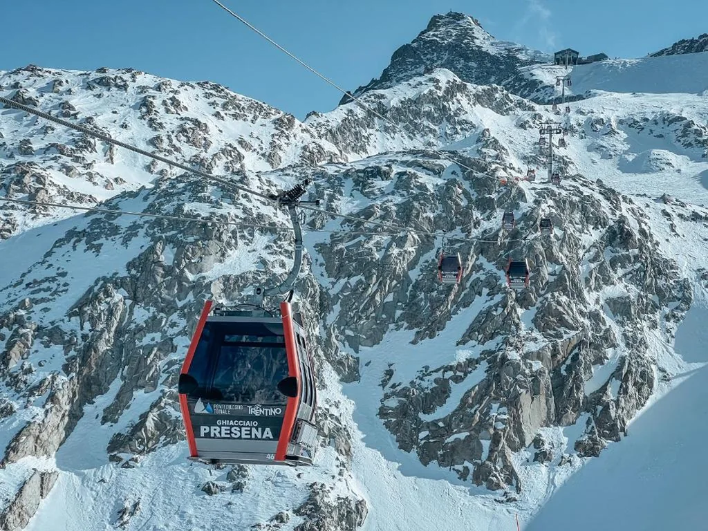 Il ghiacciaio Presena sopra il Passo del Tonale