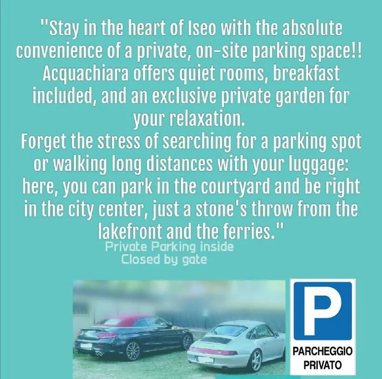 ACQUACHIARA ISEO CENTER BED AND BREAKFAST villa with PARKING inside Foresteria