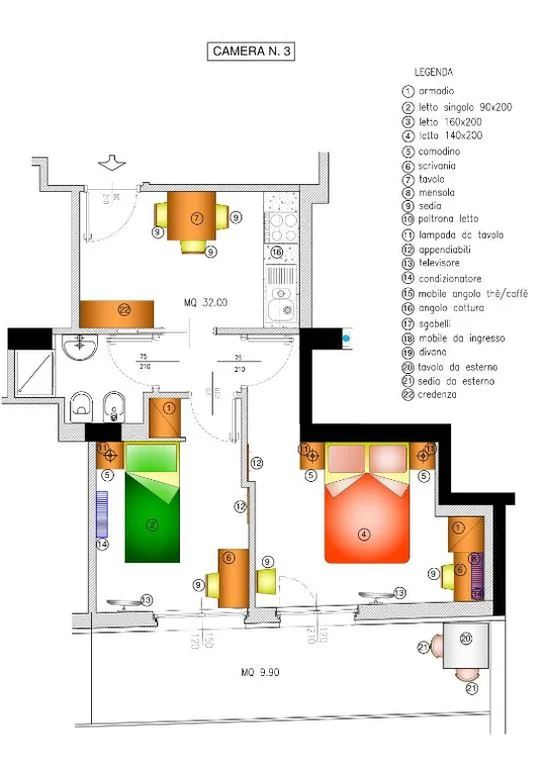 Appartamento con 2 Camere da Letto — Casa Livio – Rooms and studios