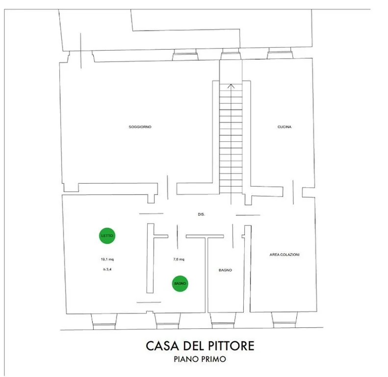 Camera Matrimoniale/Doppia con Letti Singoli con Bagno Privato — Casa del Pittore