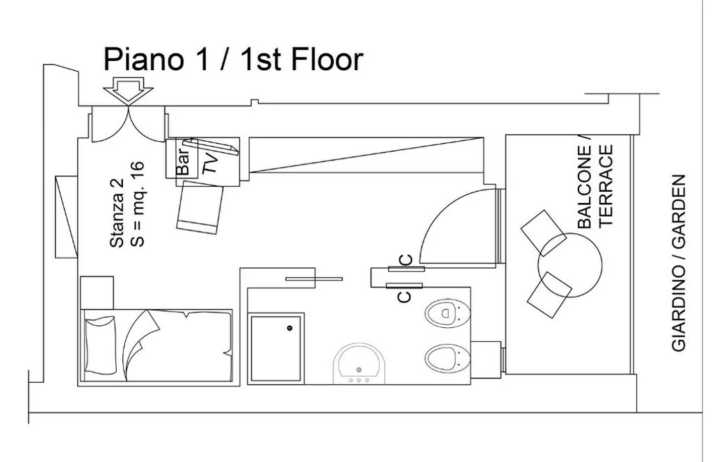 Camera Singola — Casa Calicantus