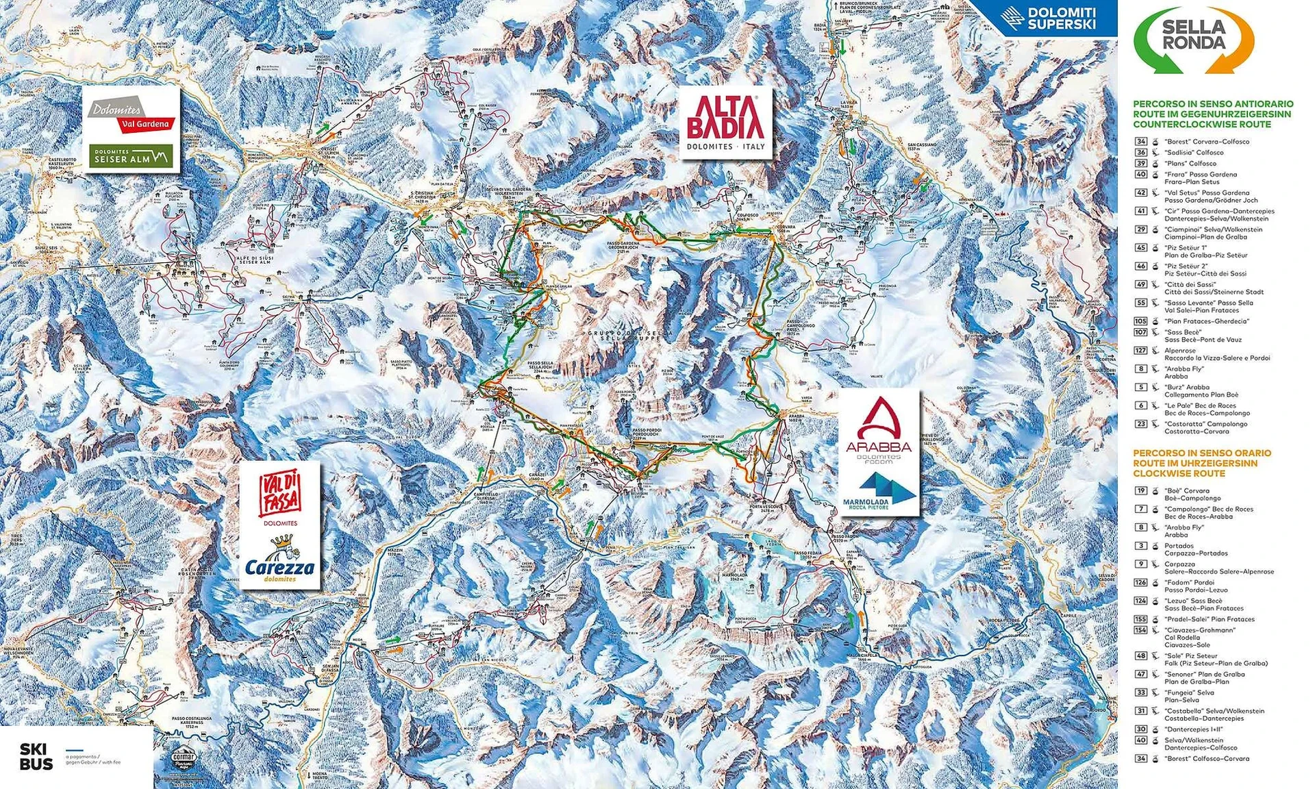 Le piste della Sellaronda nel Dolomiti Superski