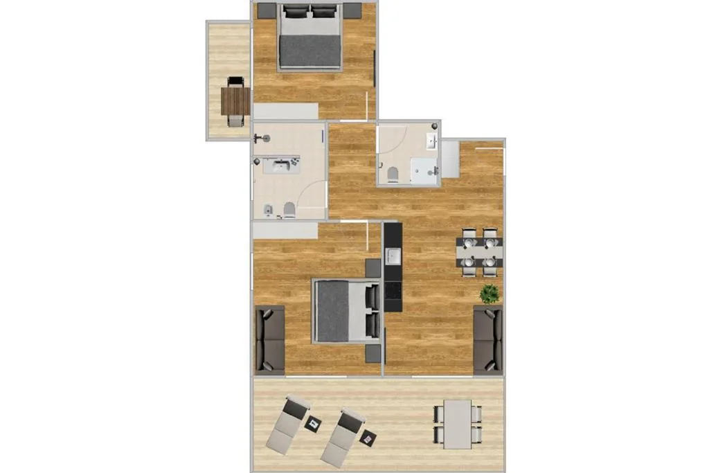 Appartamento Deluxe con 2 Camere da Letto, Terrazza e Balcone — K1 Mountain Chalet – Luxury Apartements