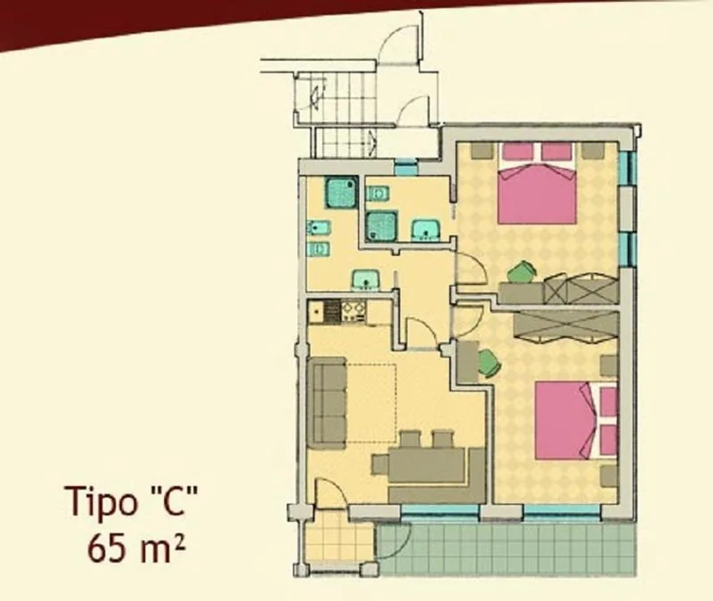 Two-Bedroom Apartment — Apartments Alpenroyal Arabba – Check-in at Garni Royal