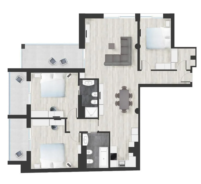 Appartamento con 3 Camere da Letto — Hesperia Hotel & Residence