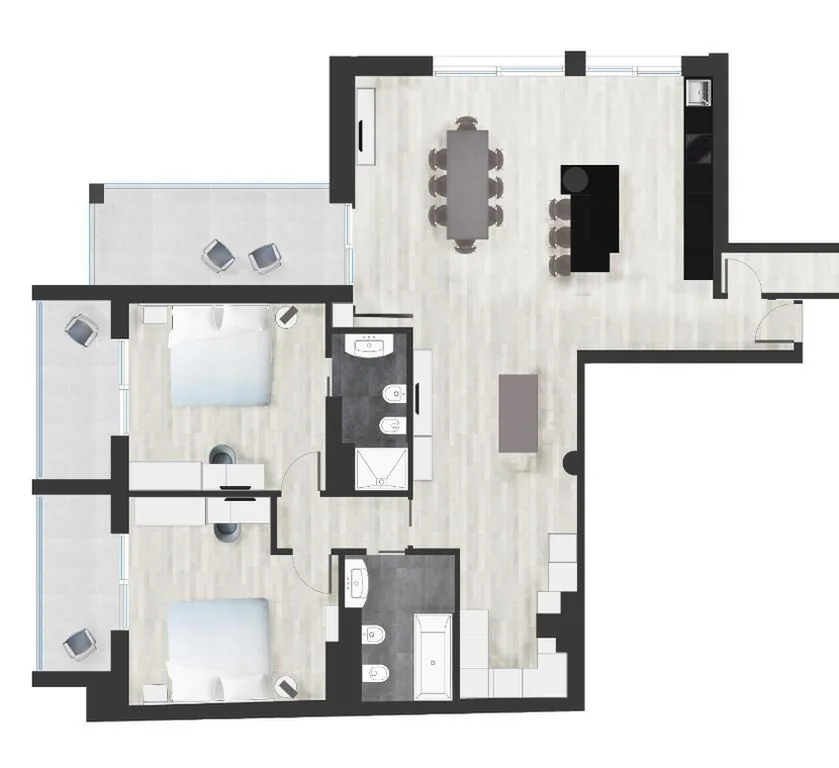 Appartamento Deluxe con 2 Camere da Letto — Hesperia Hotel & Residence