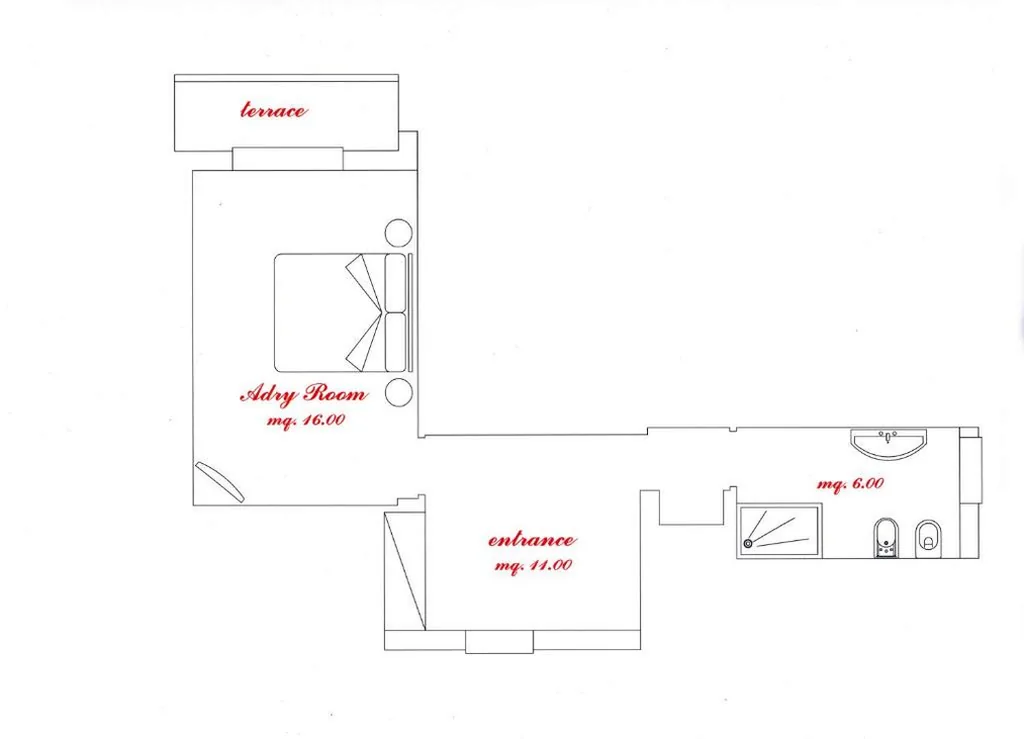 Camera Matrimoniale con Bagno Privato Esterno — Monti Guesthouse
