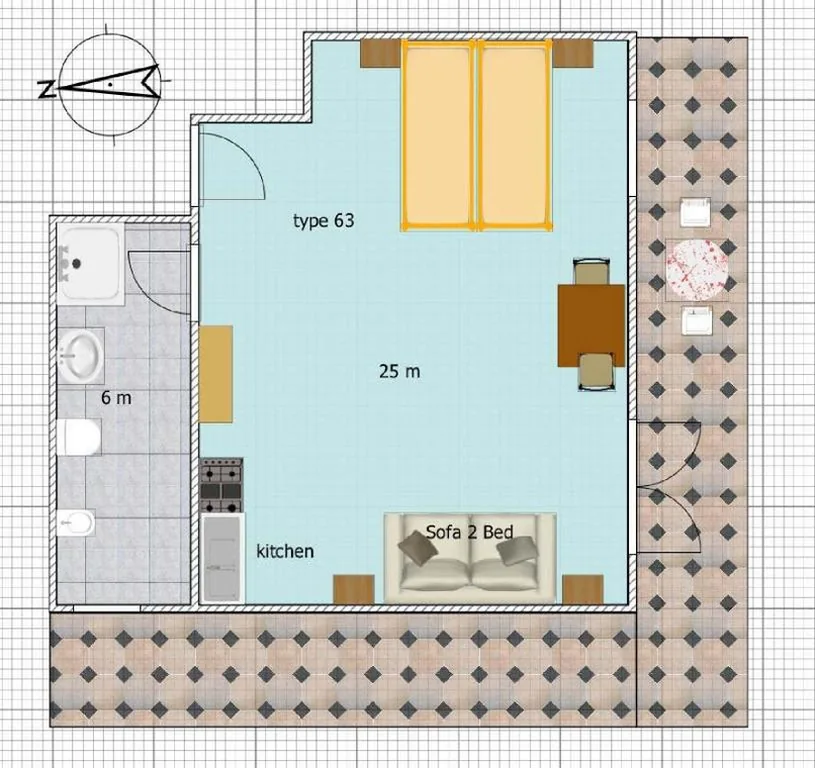 Monolocale con Divano-Letto — Hotel La Brezza frontemare